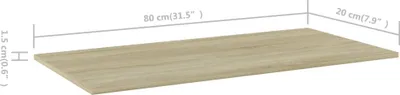 Produktbild von "im Sonderangebot"Bücherregal - CLORIS - Standregal - Robust und langlebig --Bretter 4 Stk. Sonoma-Eiche 80x20x1,5 cm - DEMöbel9459553