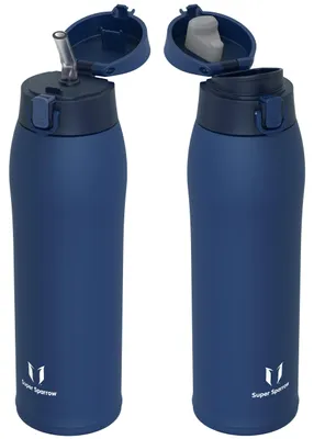 Produktbild von Sparrow Edelstahl Trinkflasche 950ml - Thermosflasche - 2 Deckel