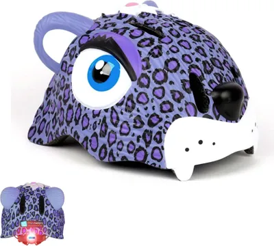 Produktbild von Fahrradhelm für Kinder | Lila Leopard | Crazy Safety | EN1078
