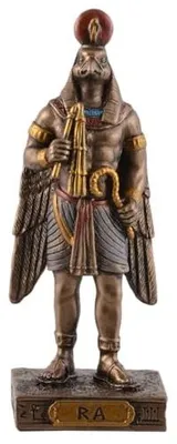 Zdjęcie produktu dla Egipski bóg ra miniaturowy brązowy kolorowy figurka dekoracja