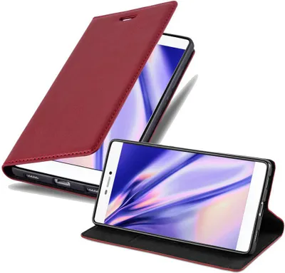 Produktbild von Cadorabo Hülle für Huawei P8 Schutz Hülle in Rot Handyhülle Etui Case Cover Magnetverschluss