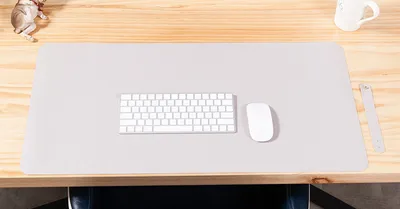 Obrázok produktu pre INF Sivá a strieborná podložka pod myš - podložka na stôl do kancelárie a na hranie F