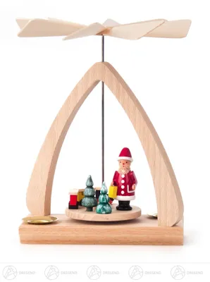 Produktbild von Pyramide mit Weihnachtsmann, natur, für Kerzen