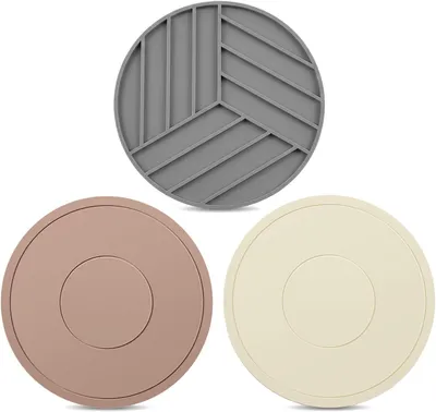 Imagen del producto de Posavasos de silicona, antideslizantes, de 15,3 cm, juego de 3 unidades, para muebles