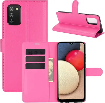 Produktbild von Schutzhülle für Samsung Galaxy A02s Case Handy Hülle Cover Case Schutztasche Wallet, Farbe:Pink