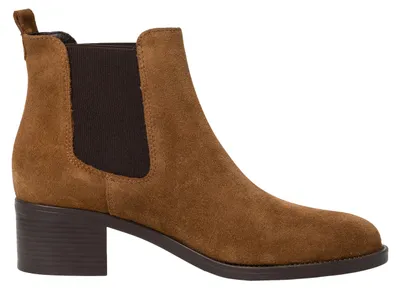 Produktbild von Tamaris Damen Stiefelette Chelsea Boot Leder Blockabsatz bequem 1-25026-41, Größe:39 EU, Farbe:Braun