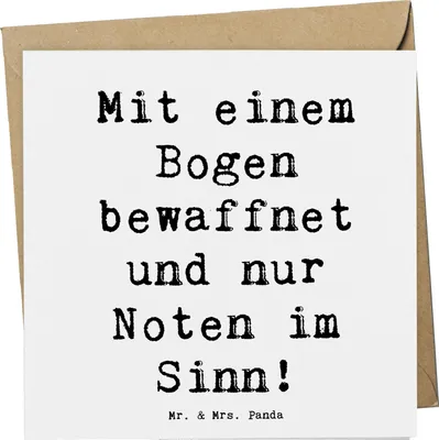 Produktbild von Mr. & Mrs. Panda Grußkarte Spruch Violoncello Magie - Weiß - Geschenk, Musik, Lernen, Noten, faltkarte, Musiker, anlasskarte, doppelkarte, Klang, Klappkarte, Musiktheorie