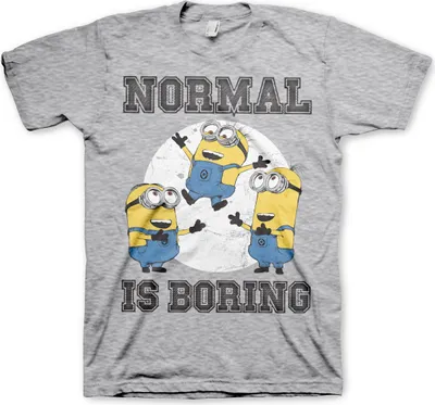 Produktbild von Minions - Normal Life Is Boring T-Shirt - Medium - Heather-Grey