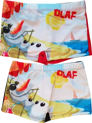 Frozen Olaf am Strand Bade-Shorts 2er Set Blau / Rot 4 Jahre Größe 104