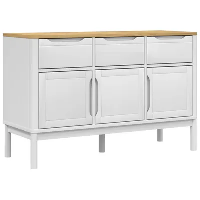Produktbild von Sideboard FLORO Weiß 114x43x74 cm Massivholz Kiefer