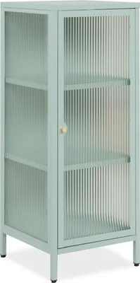Produktbild von Vitrine >Milton< in mintgrün, Stahl - 40x101,5x40cm (BxHxT)