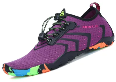 Produktbild von SAGUARO Badeschuhe Strandschuhe Aquaschuhe Wasserschuhe Surfschuhe Schwimmschuhe für Damen Herren Kinder,Neu-lila,36 EU