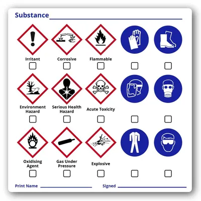 Productafbeelding van Chemicaliën Sticker Labels - 250 Stuks, 98 x 98 mm