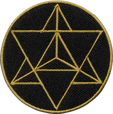 Produktbild von Aufnäher - Stern - Tetraeder - Merkaba - heilige Geometrie - Patch gold