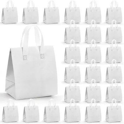Immagine prodotto di Set di sacchetti termici per la spesa, 25 pezzi, piccoli sacchetti termici per surgelati, bianchi, 24 x 15 x 26 cm