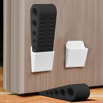 Produktbild von PolkaHome® 2er Set TPR Türstopper Keilform Antirutsch Türkeil für alle Böden – Schwarz