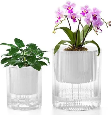 Produktbild von Famanu Selbstbewässernde Blumentopf Set von 2 - Ideal für Küche, Balkon und Büro