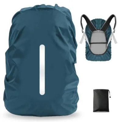 Produktbild von Regenschutz für Rucksack, wasserdicht, reflektierend, L (45-55L), Meerblau