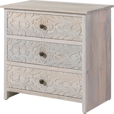 Immagine prodotto di MASSIVMOEBEL24 | Comò  in legno di mango 80x48x78 bianco oliato KASHMIR #107