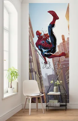 Produktbild von Komar Vlies Fototapete - Marvel Spider-Man Swinging - Größe 100 x 250 cm