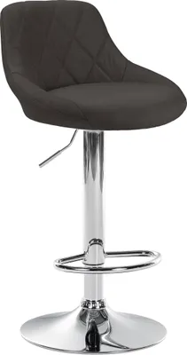 Produktbild von CLP Barhocker Lazio Stoff höhenverstellbar und 360 Grad drehbar - dunkelgrau Gestell Farbe chrom