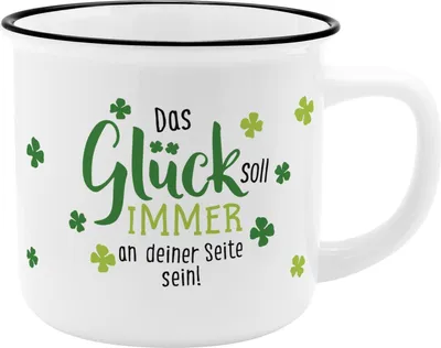 Produktbild von Becher in Emaille-Optik "Alles wird gut... nach dem ersten Kaffee!"