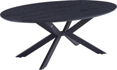 Produktbild von HOME DELUXE Esstisch Oval AVENTIS inkl. Sternfuß - 200 x 120 cm Dark Oak |Küchentisch, Esszimmer, Esszimmertisch