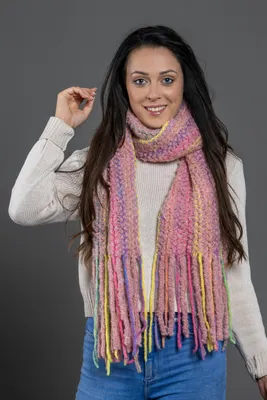 Produktbild von Italienischer Schal Chadia grob gestrickt mit Fransen von collezione alessandro