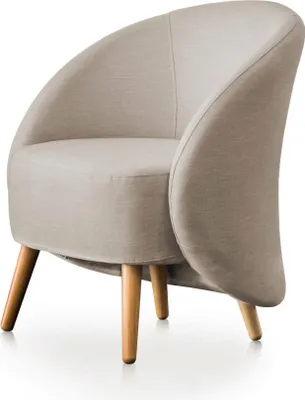 Produktbild von Lounge-Sessel Annarella, Design-Sessel für das Wohnzimmer, 100% Italy, Relaxsessel aus gepolstertem Stoff, Cm 70x60h80, Turteltaube