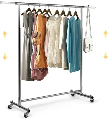 Imagen del producto de Silecomplaza: Perchero con ruedas, barra para ropa de metal, cromado