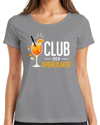 Produktbild von Club der Aperoliker Spritz Cocktail Sommer Party Damen Mädelsabend Damen T-Shirt, Grau, L