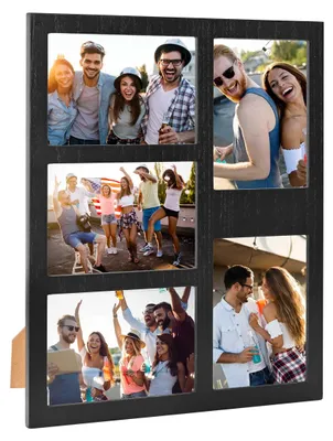 Produktbild von Omgoods – Collage-Fotorahmen – Schwarz, für 5 Fotos, hochwertiges Acryl