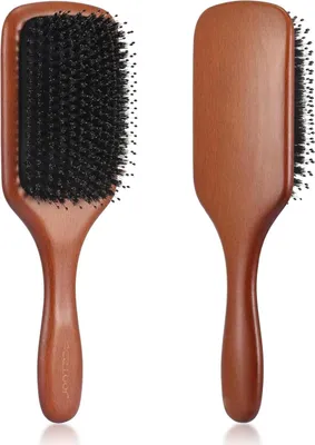 Image de BESTOOL Brosse à cheveux poils de sanglier broches en nylon femmes hommes enfants Paddle Detangler brosse