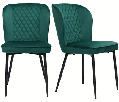 Immagine prodotto di Sedie da pranzo - Sedie - Sedie imbottite - Set di sedie da pranzo - Sedie - Rivestimento in velluto - Struttura in metallo