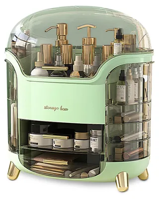Make-up-Koffer, staubdicht, Kosmetik-Organizer, Grün