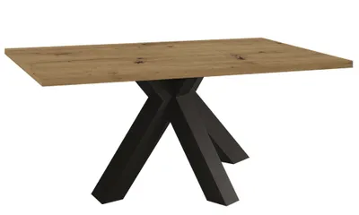 Produktbild von Esszimmertisch Elda 2 160 x 90 x 75 Esstisch Schwarzstahl/Asteiche 13518-160