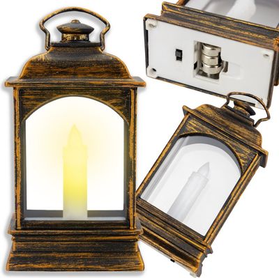 Latarnia Laterenka Plastikowa Ze Świeczką Led Dekoracyjna Lampa Lampka