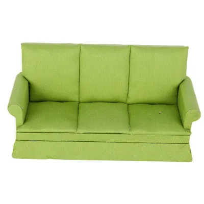 Zdjęcie produktu dla Sofa do domku dla lalek, sofa do domku dla lalek z poduszką, sofa do domku dla lalek 1:12, drewniana sofa do domku dla lalek, meble do salonu dla lalek