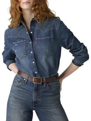 Produktbild von Levi's 004CH-0001 BAGGY & PUFFER OTW BOVINE LEATHER BELT Women's 95