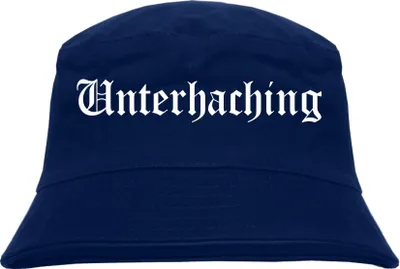 Produktbild von Unterhaching Fischerhut - Dunkelblau - Altdeutsch - bedruckt - Bucket Hat Anglerhut Hut L/XL Dunkelblau