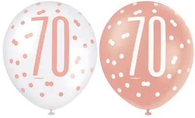 Produktbild von 6 Luftballons roségold Zahl 70