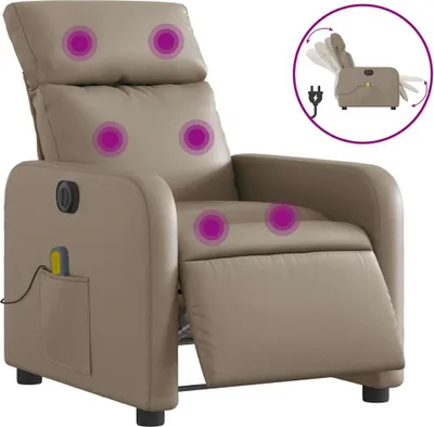 Produktbild von vidaXL Massagesessel Elektrisch Cappuccino-Braun Kunstleder