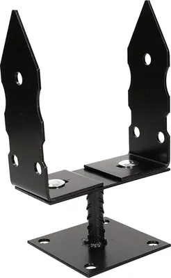 Produktbild von KOTARBAU® U-Pfostenträger 0-165 mm Breitenverstellbar zum Aufschrauben Retro Schwarz