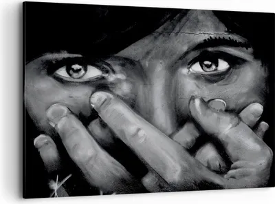 Produktbild von Bild auf Leinwand - Leinwandbild - Graffiti Wand Farbe Malerei - 100x70cm - Wand Bild - Wanddeko - Leinwanddruck - Bilder - Kunstdruck - Wanddekoration - Leinwand bilder - Wandkunst - AA100x70-0459