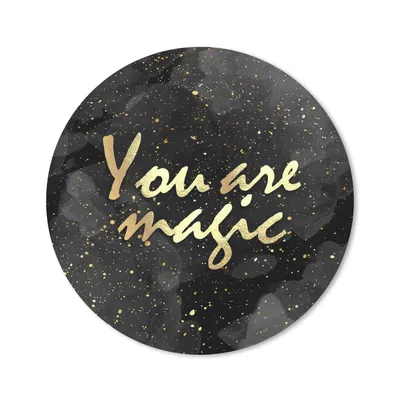 Produktbild von MuchoWow® Mauspad Mousepad Zitate - Magie - Gold - Schwarz 50x50 cm - Mousepads - Maus Mat - Pad - Mausunterlage - Vinyl
