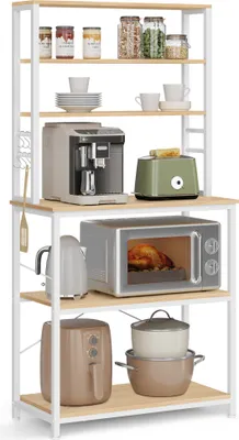 Produktbild von VASAGLE Küchenregal, Standregal, 40 x 80 x 167 cm, eichenfarben-weiß