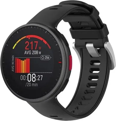 Produktbild von Silikon-Smartwatch-Armband – Passend für Polar Vantage V2 Silikonarmband – Schwarz – Strap-it Uhrenarmband / Armband