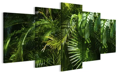 Zdjęcie produktu dla LUMASOUL Obraz na płótnie z motywem natury, obrazy na ścianę w drewnianych ramach, salon i sypialnia, 100x50 cm Jungle