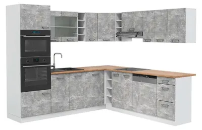 Obrázok produktu pre Rohová kuchyňa Vicco R-Line betón/biely 247 x 237 cm, AP Oak, Model 42533