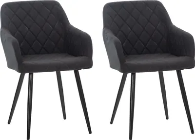 Produktbild von 2er Set Esszimmerstuhl HLO-CP4 Stoff  schwarz